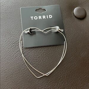 torrid Silver Heart Hoop Earrings - Open Heart Statement Hoops